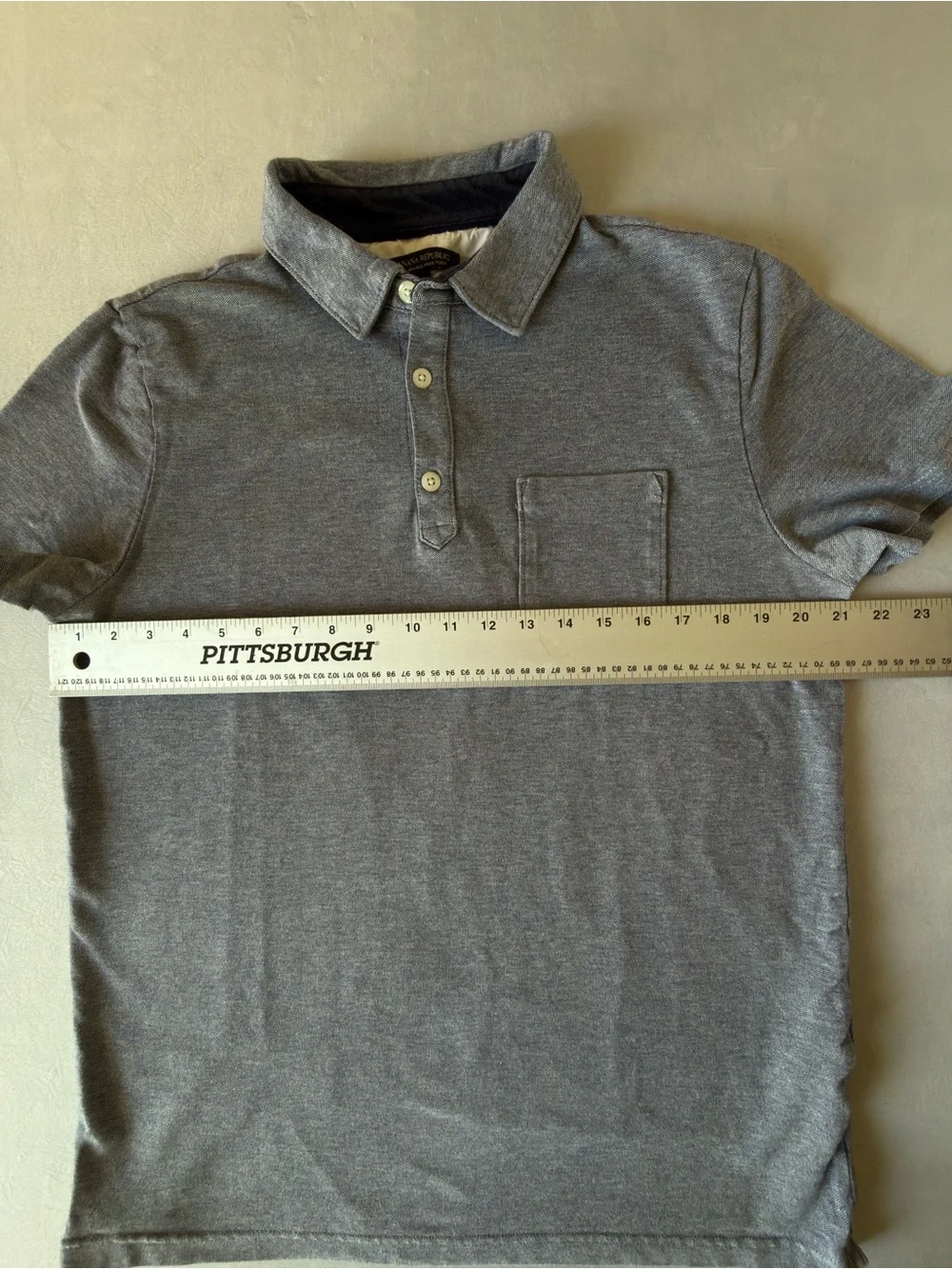Banana Republic Gray Short-Sleeve Polo with Chest Pocket